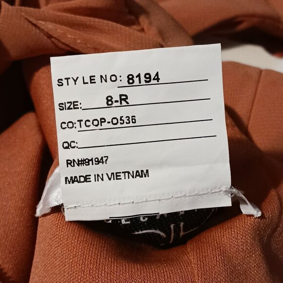 NEW Social Bridesmaids‎ Sleeveless Tie Back Chiffon Trumpet Gown Amber Sunset 8 - Picture 13 of 14